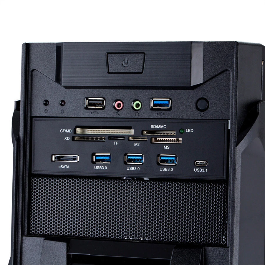 5.25" PC Computer Front Panel USB Card Reader USB 3.0 Type-C eSATA MD SD MMC TF - Image 3 of 4