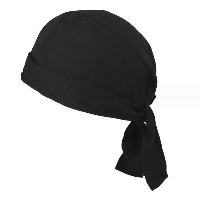 Envoltura de motocicleta color liso motociclista Du Doo negro cabeza de trapo calavera gorra Durag Foto 2 de 4