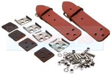 Pair of (2x) Tan Leather Bonnet Boot Straps Classic Car Mini Jaguar E Type