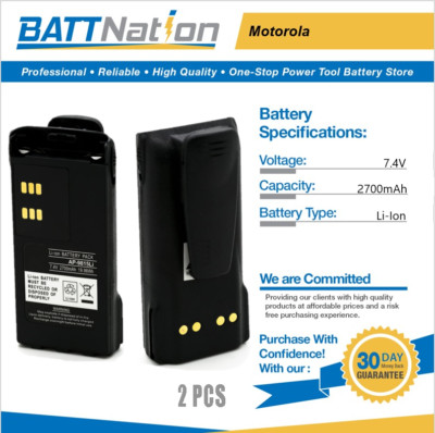 2x 7.4V 2700mAh Li-ion battery for Motorola NNTN7335, NNTN7554, XTS1500, XTS2500