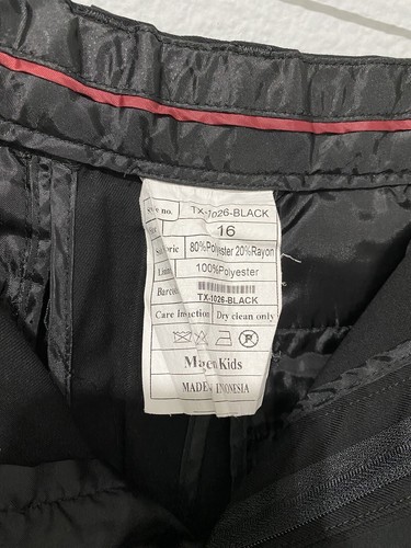 Magen Kids Big Boy Black Formal Casual Party Straight Suit Pants Size 16 - Picture 10 of 10