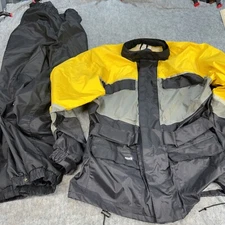 Tour Master Motorcycle Riding Jacket & Pants Black Yellow Gray Men’s Size M
