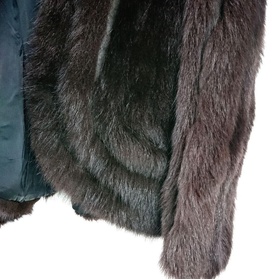 SAGA FOX Silver Fox Real Fur Coat Brown Women's s… - image 3