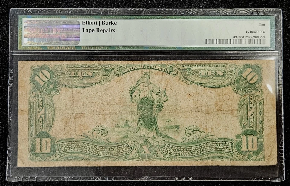 Rare 1902 $10 National Currency Bill MN National Bank of Duluth #11810 Blue Seal - Image 2 of 2