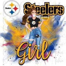 Sublimation Transfer Steelers Girl Football Ready To Press Heat Transfer