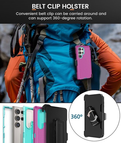 Custodia ibrida resistente per Samsung Galaxy S24 Plus/Ultra S24 FE clip da cintura - Foto 29 di 64