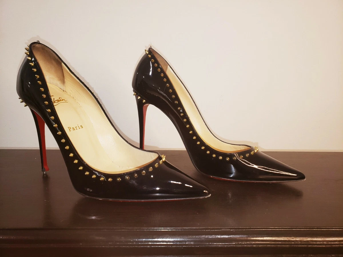 Christian Louboutin Black Pump with Gold Spikes Size 41 US 11