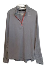 Nike Running Element Men’s Medium Gray Reflective 1/4 Zip Shirt 504606-008