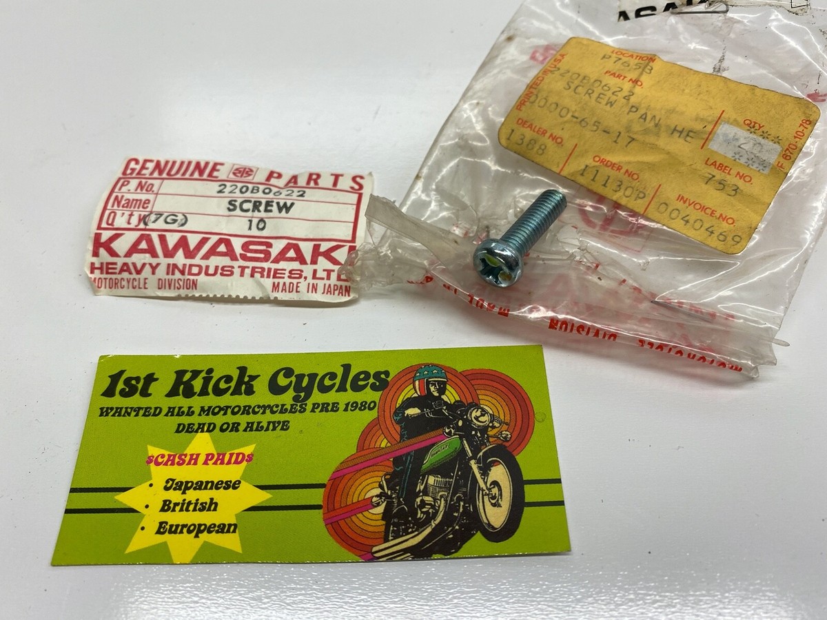 かけおか NOS Kawasaki 220B0622 Pan Head Screw 6x22 Z1 W1 W2 F11 KE KX KZ