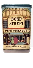 Antique Bond Street Pipe Tobacco, Empty Pocket Tin, Philip Morris, First Version