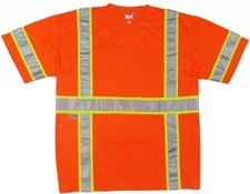 Large Work T Shirt Hi Vis ANSI Class 3 Short Sleeve High Visibility Reflective
