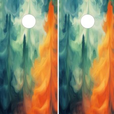 FADEPROOF Cornhole Board Wraps Laminated / - Watercolor Forest