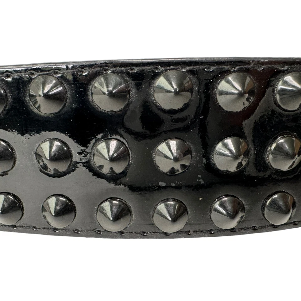 Cinturón Style & Co Negro Tachonado Pvc y Elástico Gótico Punk Emo Rockabilly Grunge L/XL Foto 3 de 4