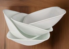 Corelle Vitrelle WHITE Square Cereal Soup Bowls - 6 3/8" Set of 4