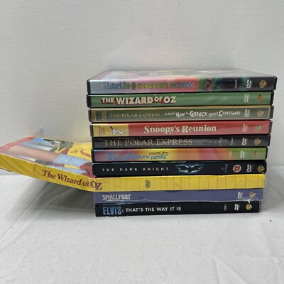 Lot Of 10 Warner Bros DVD Set Dark Knight Wizard Of Oz Polar