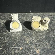 Vintage Owl And Squirrel Garden Ornaments Untested / Spares Or Repairs Ref Pc5