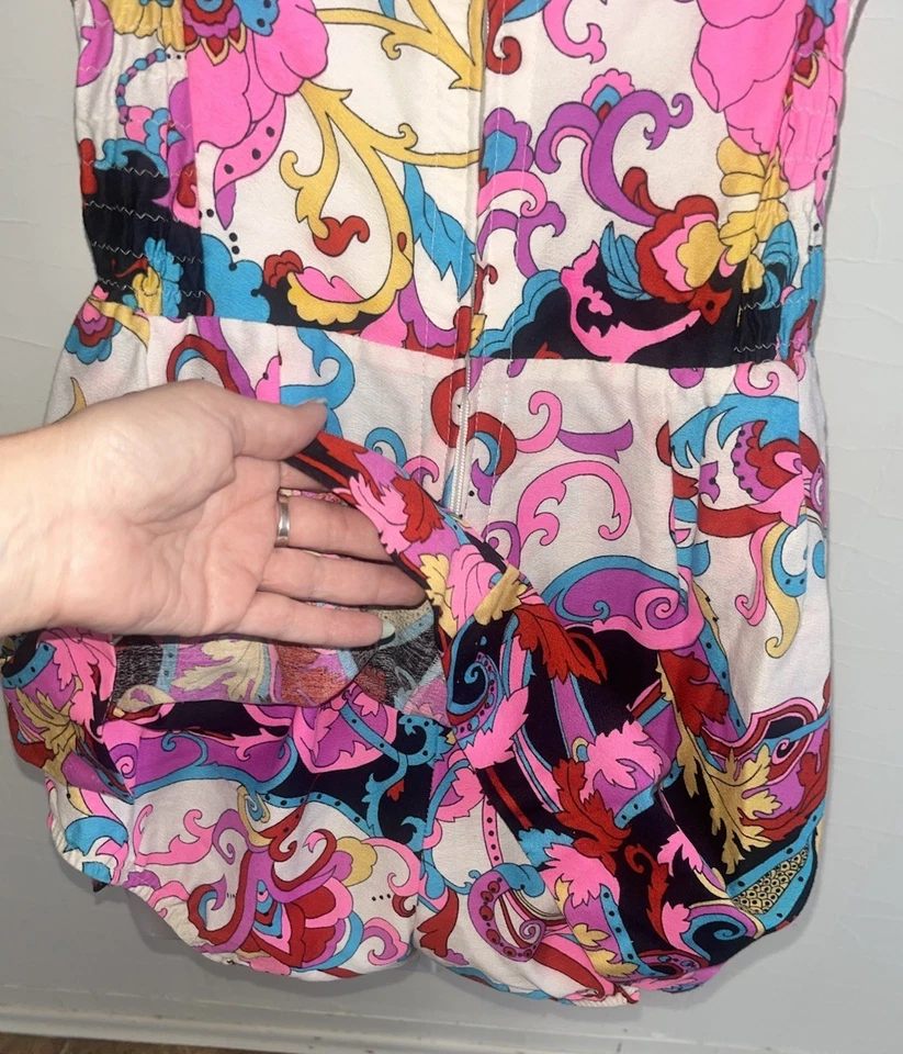 Traje de baño floral Cole of California vintage años 60 mameluco psicodélico 12 Foto 4 de 4