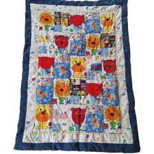 Handmade Vintage Cottagecore Cozy Baby Crib Blanket Animals Bears Nursery