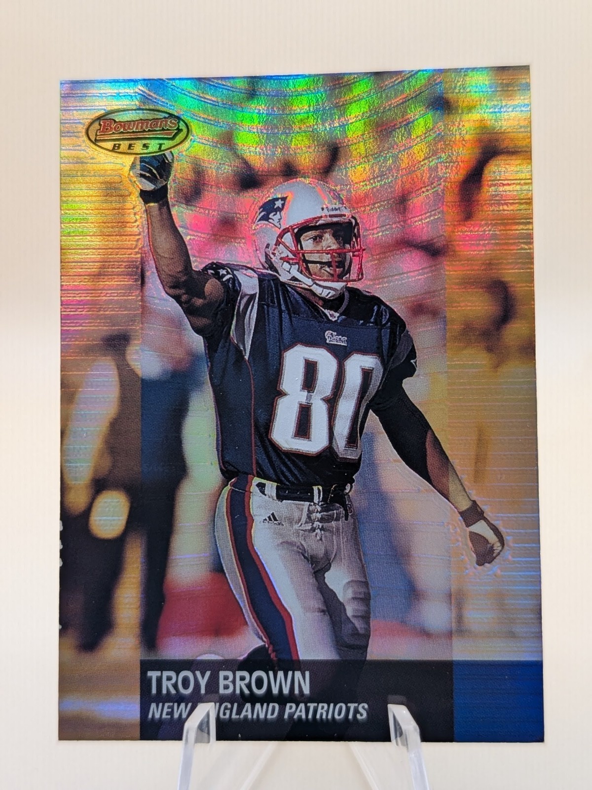 2001 Bowman's Best Troy Brown football card #52 New England Patriots