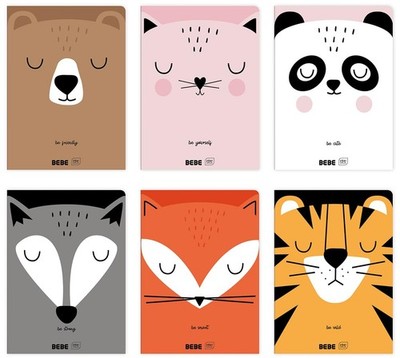Interdruk BEBE Friends liniertes A5 Notizbuch 32 Seiten 6 Designs - 1 LIEFERUNG (ZUFÄLLIG
