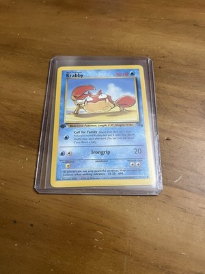 First Edition Krabby Pokemon Card