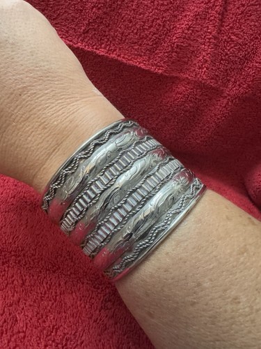 Sterling Silver Engraved Cuff