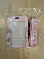 Sanrio Hello Kitty Porta Badge ID con Cordino, Custodia in Plastica Resistente NUOVO