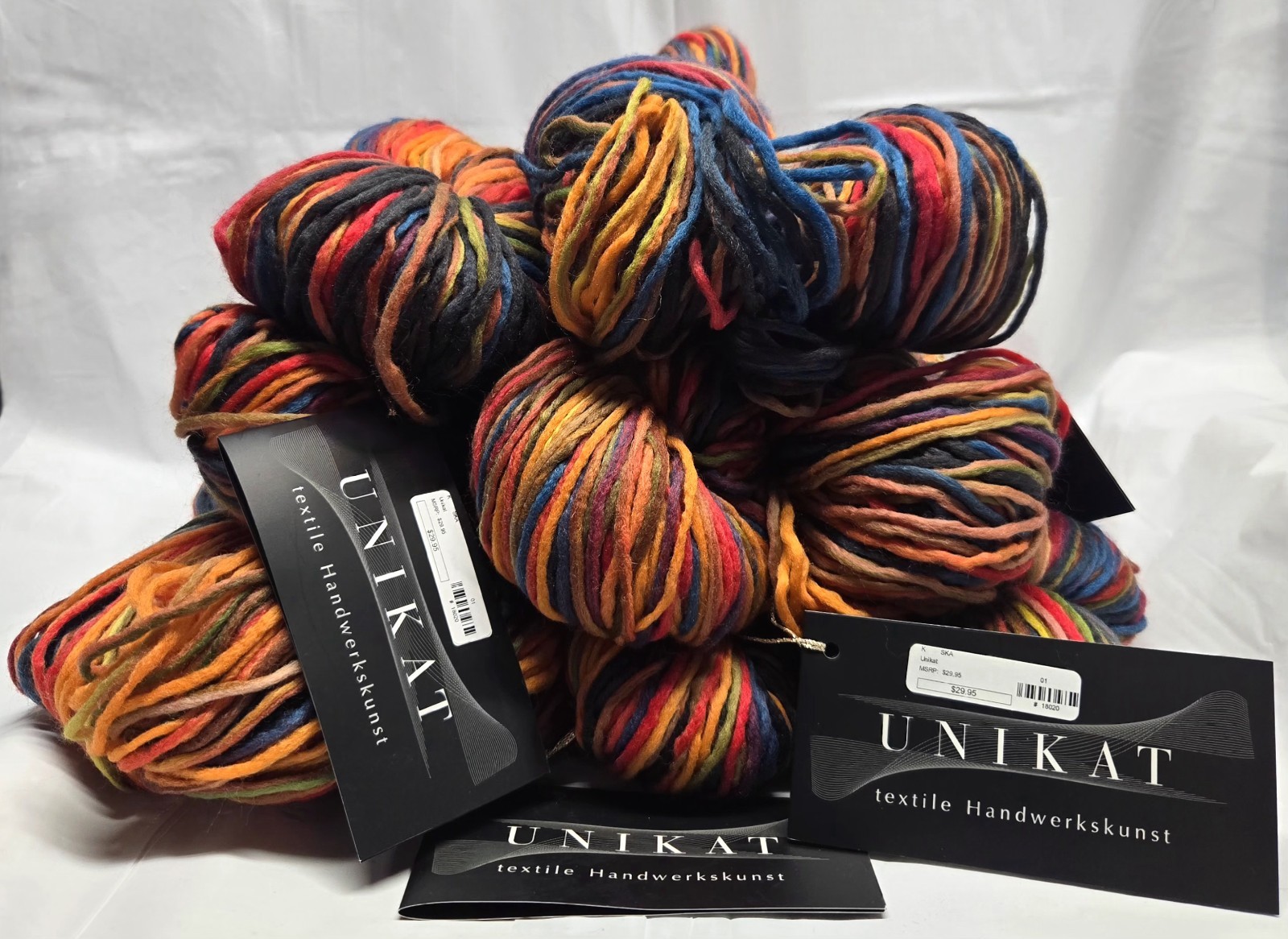 Zitron Luxury Unikat Yarn-9 Skeins-100% Merino Wool- Vibrant Colorway- LOT 14264