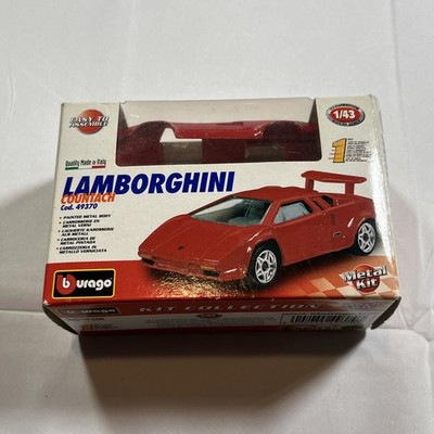 Burago 1/43 Metal Kit Red Lamborghini Countach 49370  Made in Italy