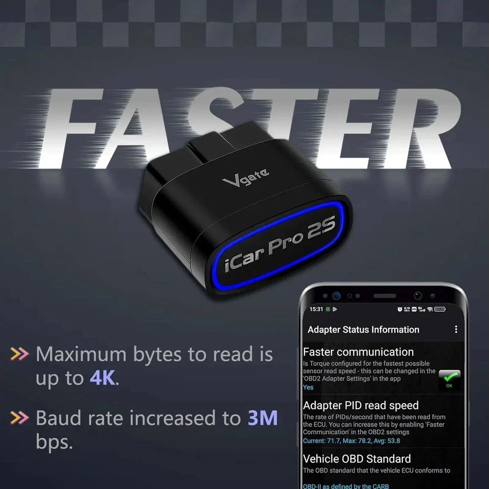 Herramienta de diagnóstico de coche iCar Pro 2S ELM327 Bluetooth 5.3 para Android/IOS/PC OBD2 Foto 3 de 4