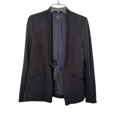 J.Crew Women's Black Size 6 Black Stretch Open Front Blazer