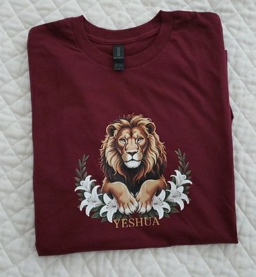 Women's Faith Christian Yeshua Large Women's Maroon Short Sleeve T Shirt
