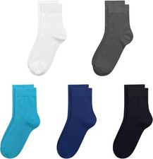 Kids Bamboo School Socks Soft Seam Anti-Odor Breathable 5 Pairs Girls