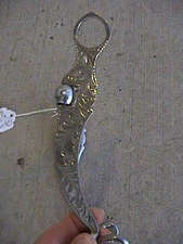 VINTAGE A.TIETJEN RENO NV ENGRAVED SILVER LIFESAVER SNAFFLE BIT BRIDLE HEADSTALL