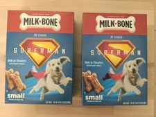 2 X Milk Bone Biscuit Small Dogs 24 Oz Superman & Krypto Promo Box | New/Sealed