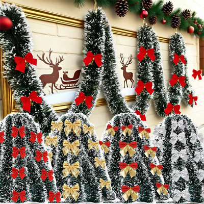 Weihnachtsdeko grün Lametta Band Schleife 2/10 m Baumgirlande DIY Kranz Party