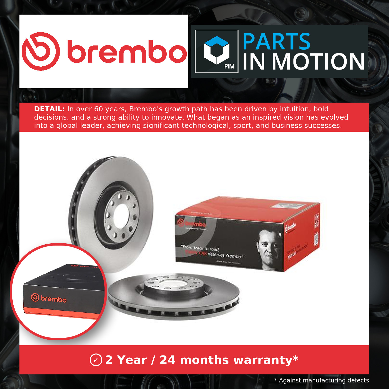 2x Brake Discs Pair Vented fits AUDI A6 C5 2.4 Front 97 to 05 321mm Set Brembo - Image 12