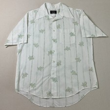 Vintage 70s JCPenney Dagger Collar White Button down shirt Short Sleeve
