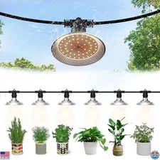 6-Light Waterproof LED Grow Lights, Full Spectrum, 21.3FT String for Plants