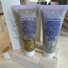 2 x Quick Drying Glitter Fix Gel Glue Glitter For Face & Body 1 gold 1 silver 