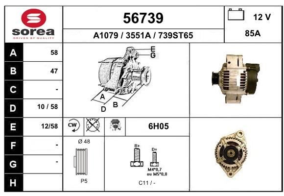 Alternateur 12V pour Rover 200 et 400 Série 214 Si 416 Si compatible hayon et berline