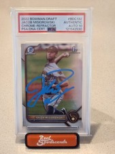 2022 Bowman Draft Jacob Misiorowski Refractor Auto In Person PSA 10