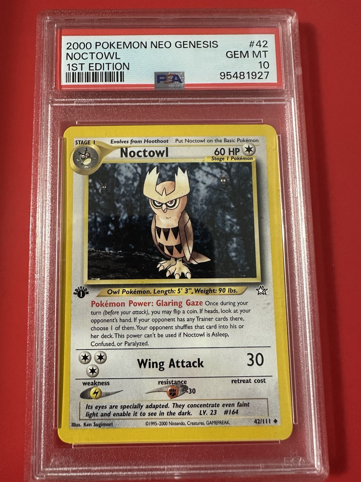 Pokémon TCG Noctowl Neo Genesis 1st Edition #42 PSA 10 GEM MT
