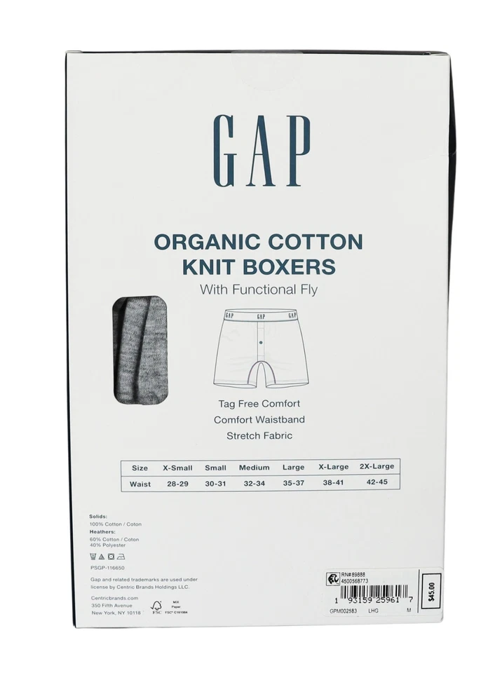 GAP 3-упаковка органический хлопок трикотажа боксеры w/функциональный мухи мужское нижнее белье новый в упаковке - Изображение 4 из 4