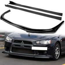 Front Bumper Lip Side Skirt Extensions Diffuser 08-15 Lancer Evo X9pcs Abs Black Front Bumper Lip Side Skirt Extensions Diffuser 08-15 Lancer Evo X9pcs Abs Black