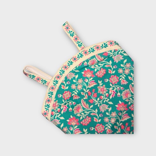 Mini Boden Pink Floral Vine Pattern Teal Swimsuit - Picture 2 of 7