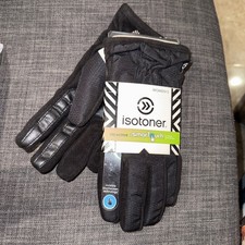 Isotoner Active Black Thermaflex Lining Fleece Smartouch Touchscreen Gloves XL