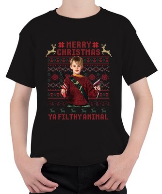 Merry Christmas Ya Filthy Animal Weihnachten Kevin Kult Humor Unisex Kinder T-Sh