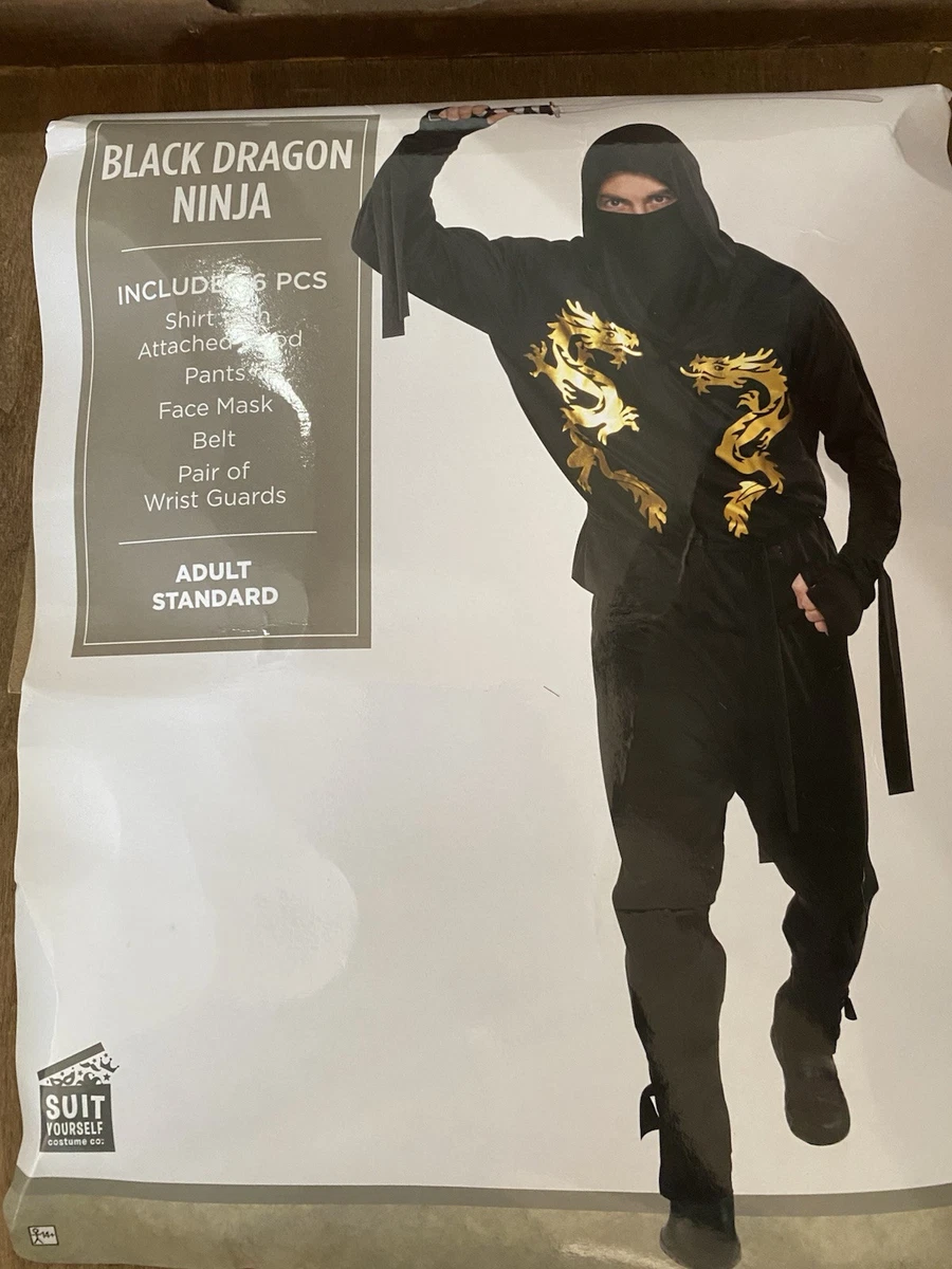 Costume da Ninja nero per adulti taglie forti. Consegna 24h