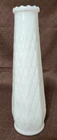 Vintage Milk Glass Bud Vase Single Stem E.O. Brody Diamond Pattern M-147 USA